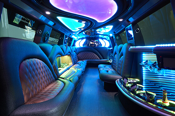 limousine with wet bars