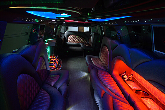 tv screens on limo