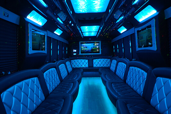 limo bus TV screens