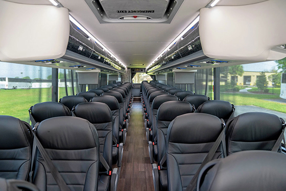 Charter bus comfortable seats
